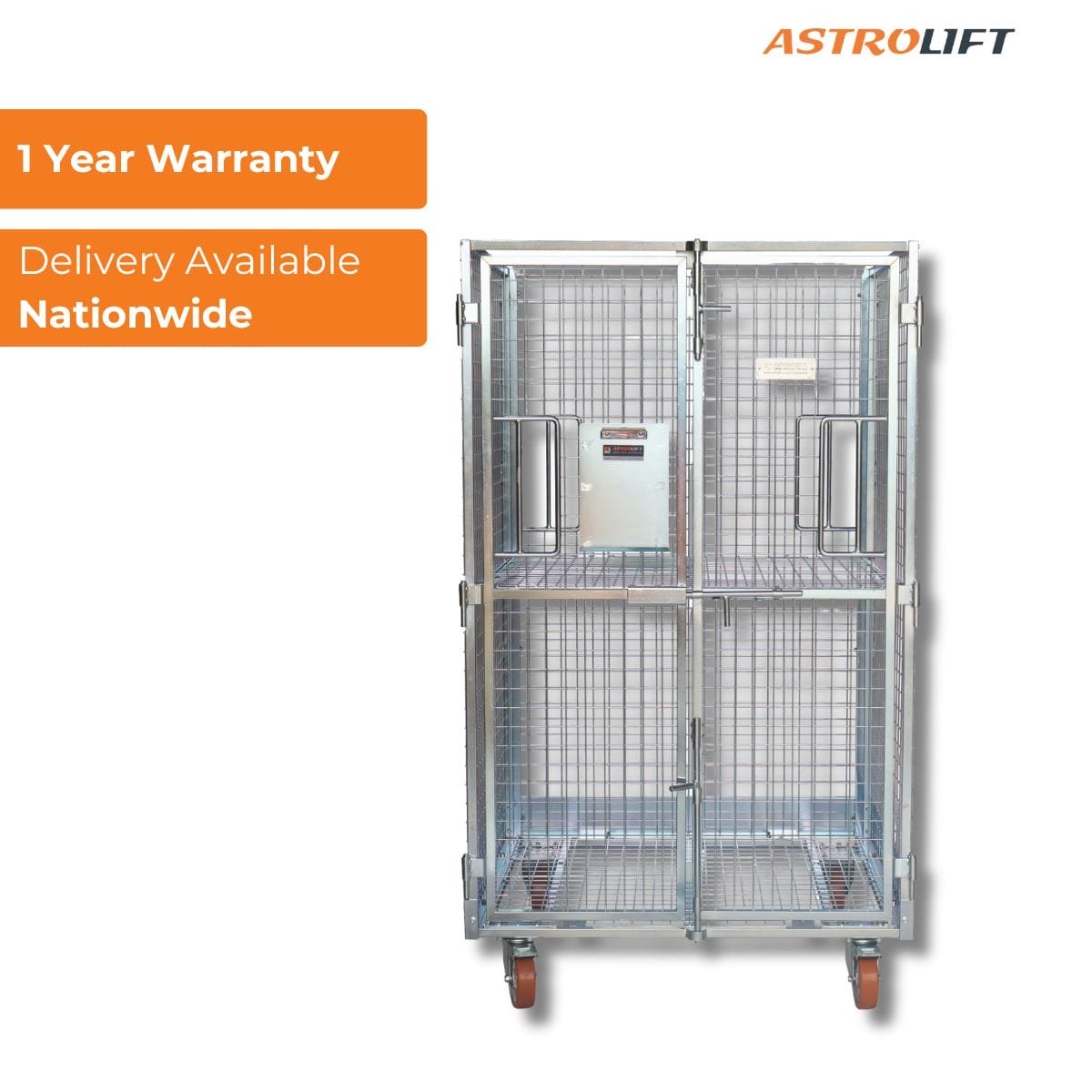 Buy Cage Trolley (Dual-door - Zinc) in Cage Trolley from Astrolift NZ